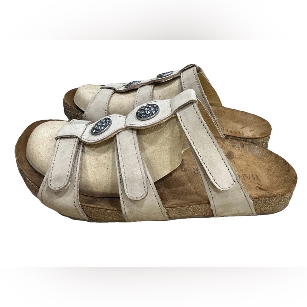 Haflinger Women's Leather Alice Sandals Summer Slides Open Toe‎ Size 10 US - Picture 4 of 8